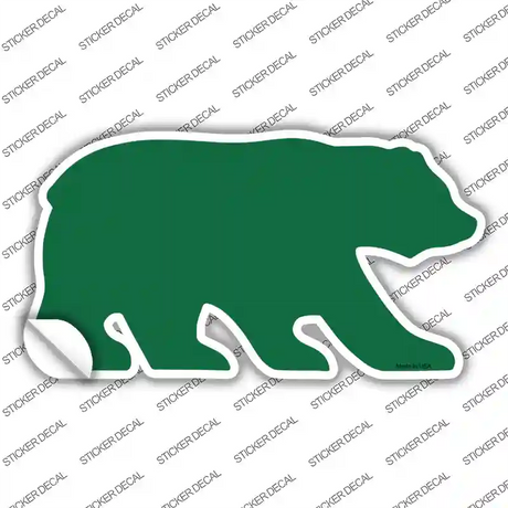 Green Solid Novelty Bear Sticker Decal Small