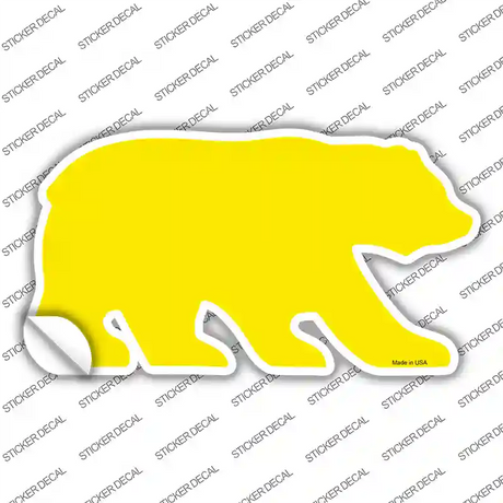 Yellow Solid Novelty Bear Sticker Decal Small