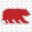 Red Solid Novelty Bear Sticker Decal Small