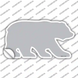 Gray Solid Novelty Bear Sticker Decal Small