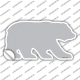 Gray Solid Novelty Bear Sticker Decal Small
