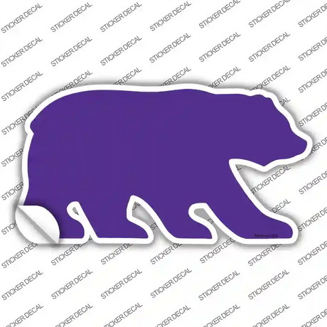 Purple Solid Novelty Bear Sticker Decal Small