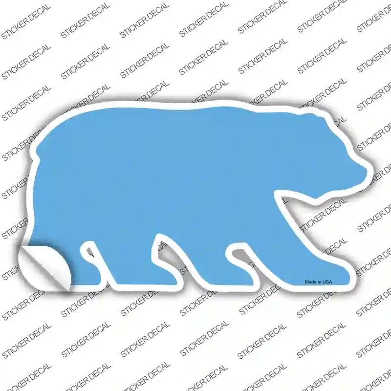 Light Blue Solid Novelty Bear Sticker Decal Small