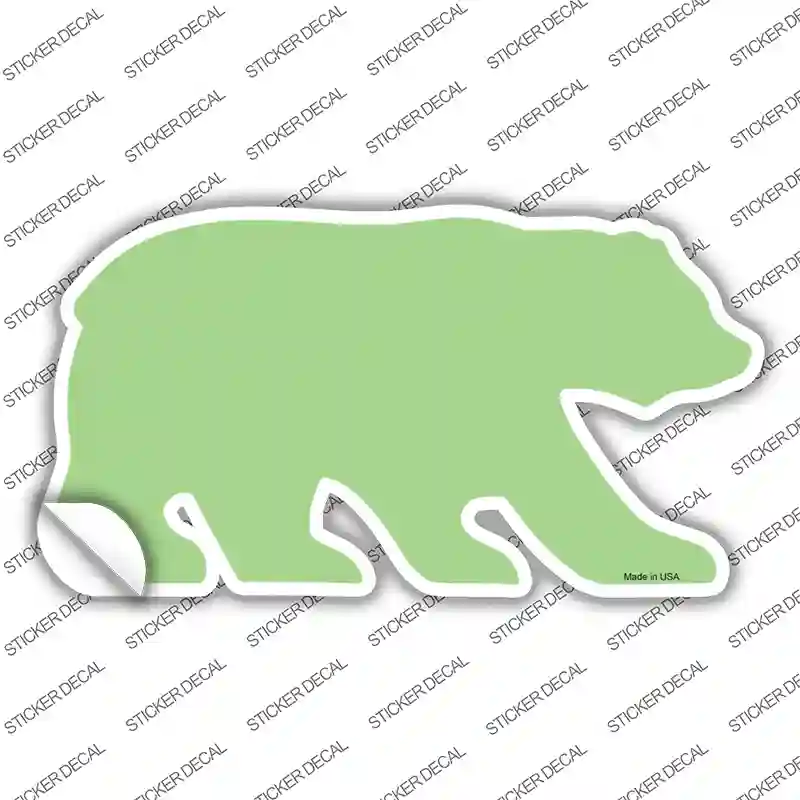 Lime Green Solid Novelty Bear Sticker Decal Small