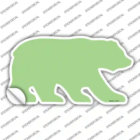 Lime Green Solid Novelty Bear Sticker Decal Small