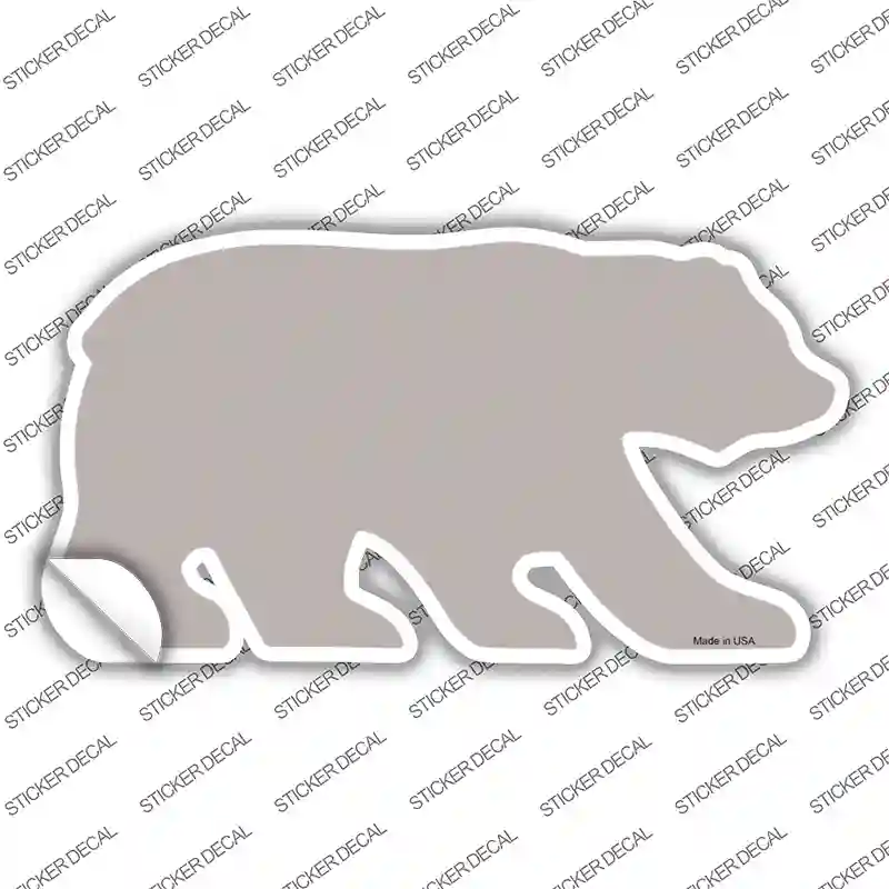 Tan Solid Novelty Bear Sticker Decal Small