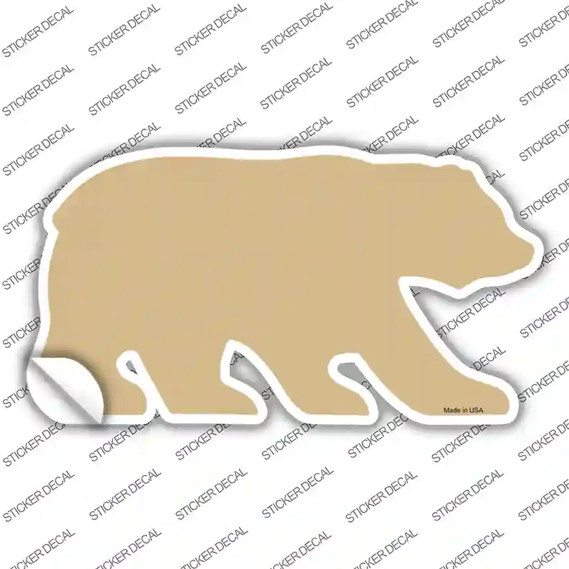 Gold Solid Novelty Bear Sticker Decal Small