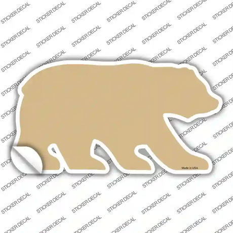 Gold Solid Novelty Bear Sticker Decal Small