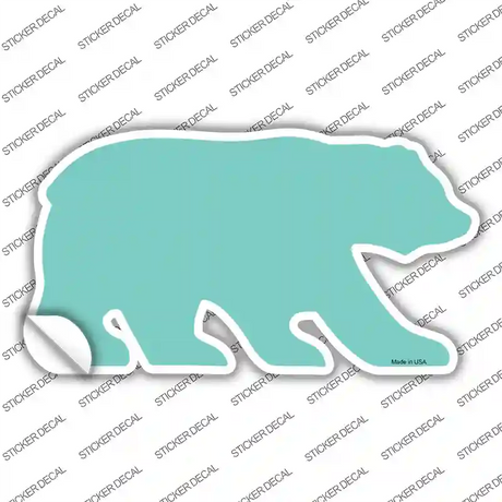 Mint Solid Novelty Bear Sticker Decal Small