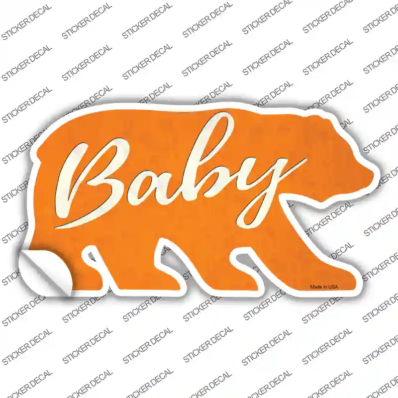 Baby Orange Novelty Bear Sticker Decal Small