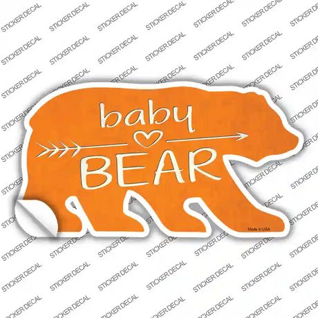 Baby Arrow Orange Novelty Bear Sticker Decal Small