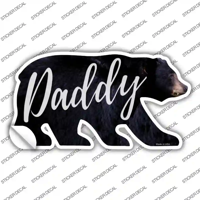 Daddy Novelty Bear Sticker Decal Small