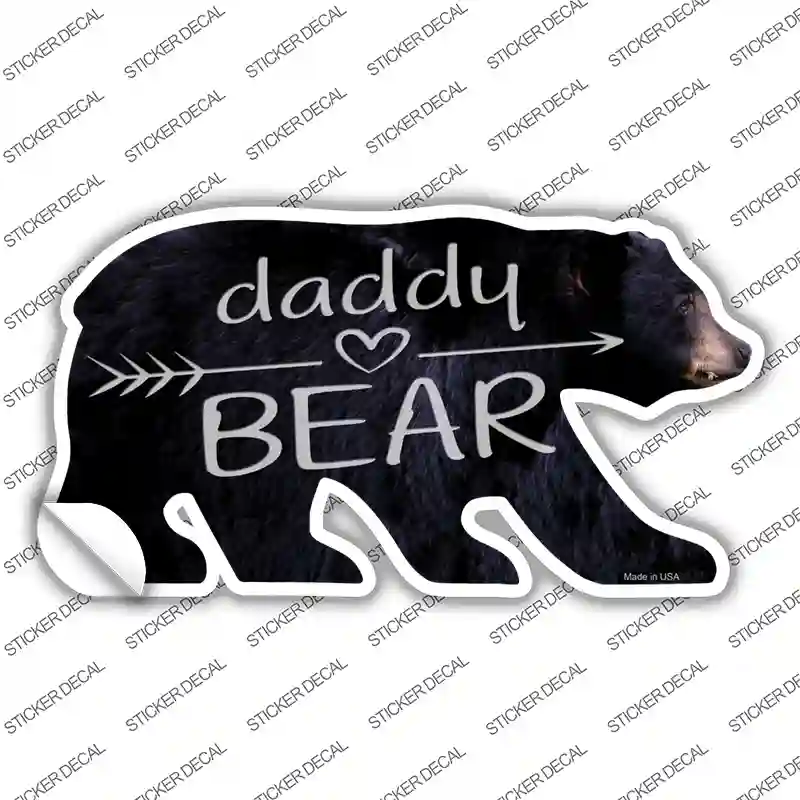 Daddy Arrow Novelty Bear Sticker Decal Small