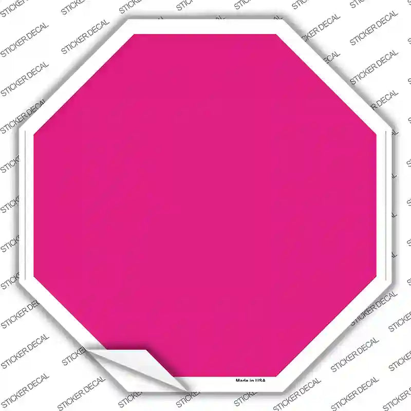 Pink Solid Novelty Octagon Sticker Decal Small