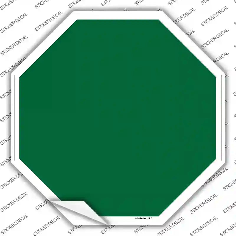 Green Solid Novelty Octagon Sticker Decal Small