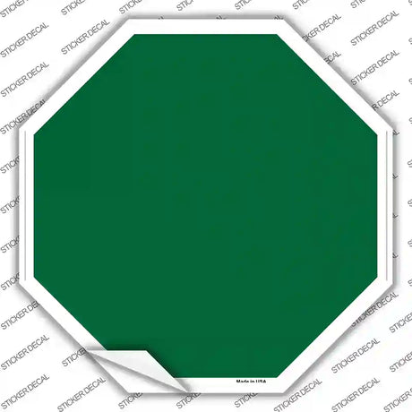 Green Solid Novelty Octagon Sticker Decal Small