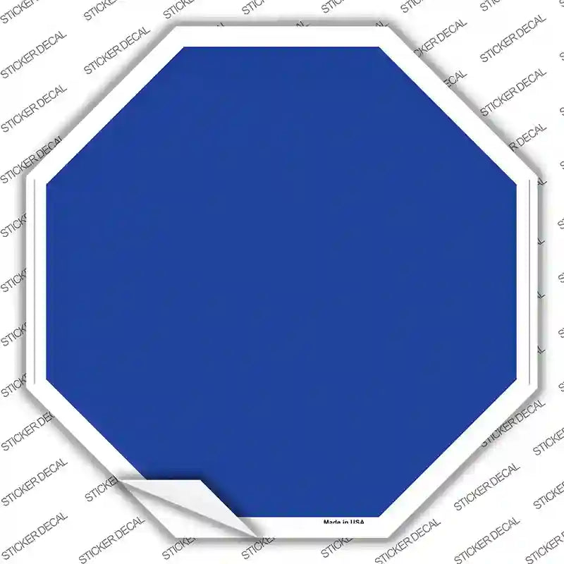 Blue Solid Novelty Octagon Sticker Decal Small