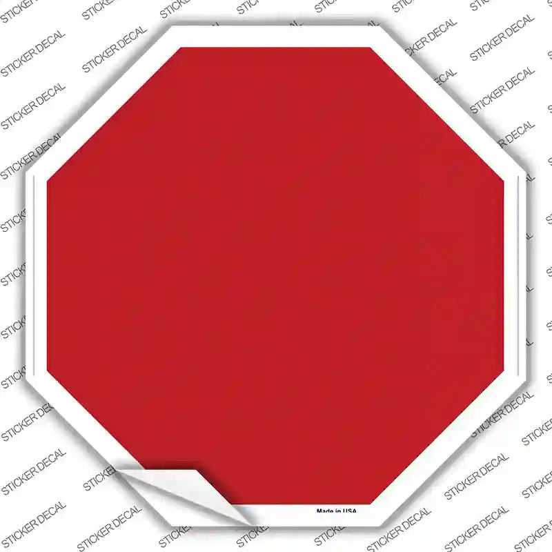 Red Solid Novelty Octagon Sticker Decal Small