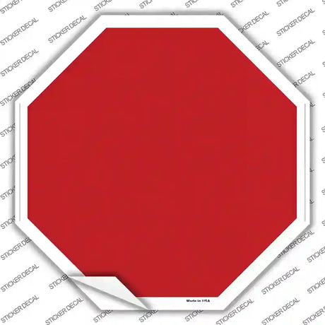 Red Solid Novelty Octagon Sticker Decal Small