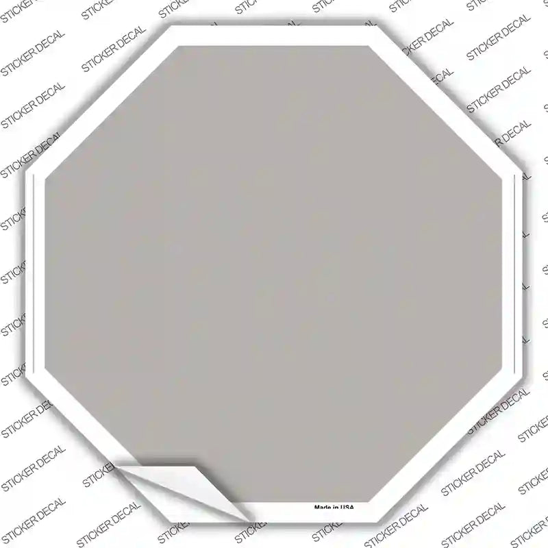 Gray Solid Novelty Octagon Sticker Decal Small