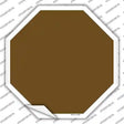 Brown Solid Novelty Octagon Sticker Decal Small