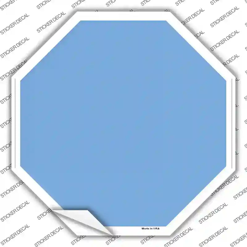Light Blue Solid Novelty Octagon Sticker Decal Small