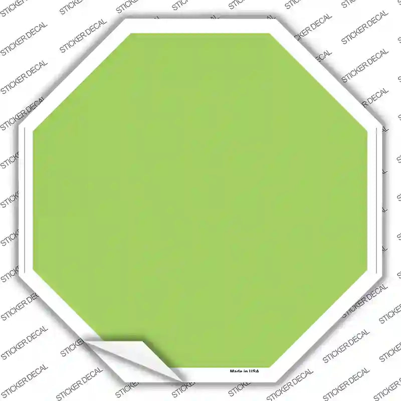 Lime Green Solid Novelty Octagon Sticker Decal Small