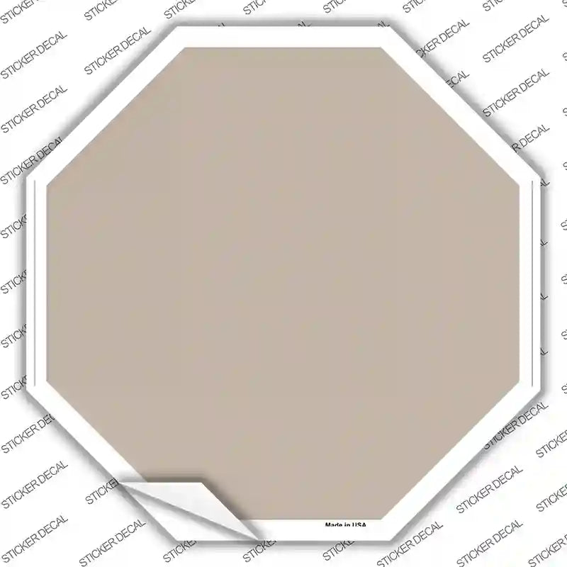 Tan Solid Novelty Octagon Sticker Decal Small