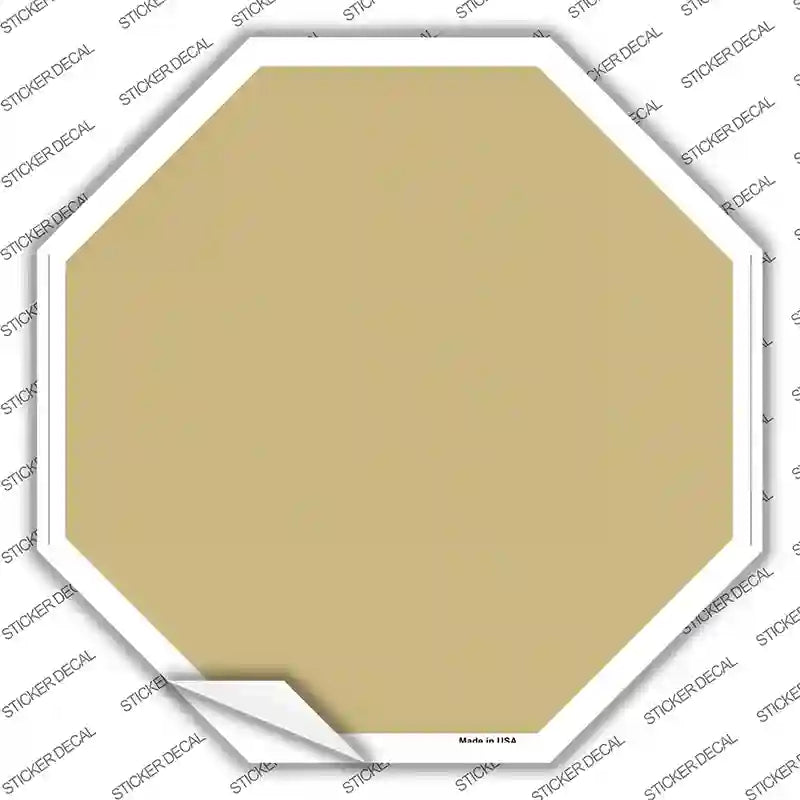 Gold Solid Novelty Octagon Sticker Decal Small