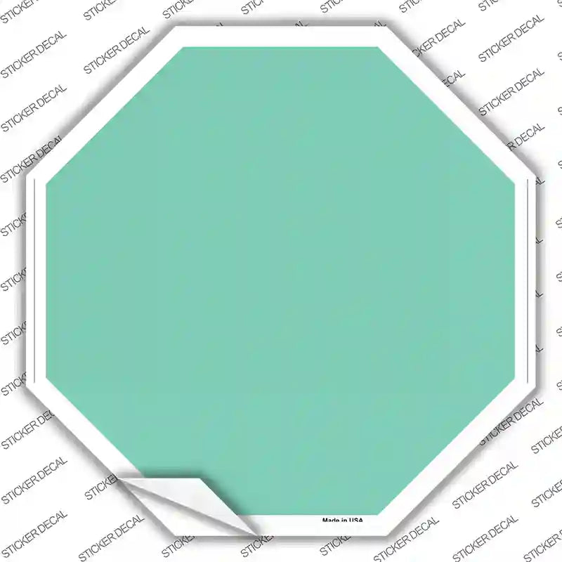Mint Solid Novelty Octagon Sticker Decal Small