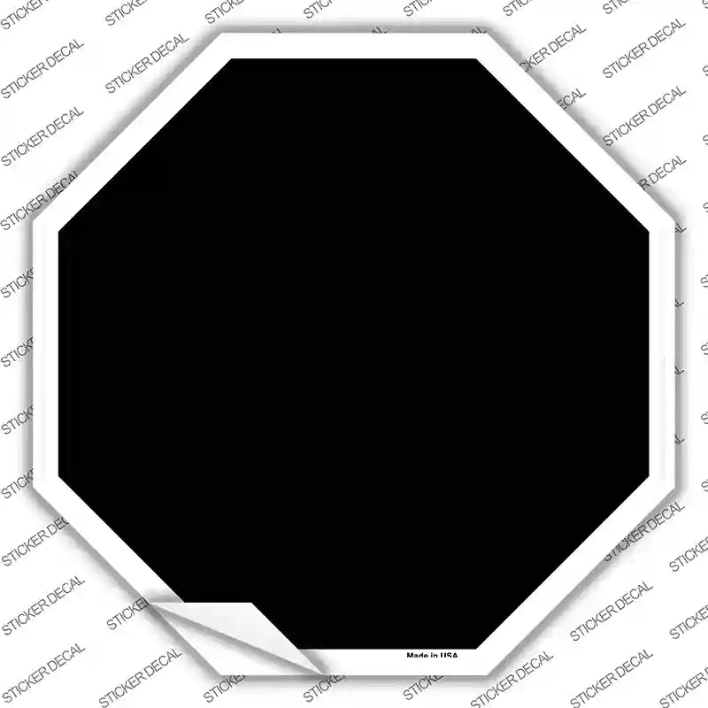 Black Solid Novelty Octagon Sticker Decal Small