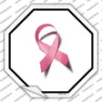 Pink Ribbon Breast Cancer Novelty Octagon Sticker Decal Small