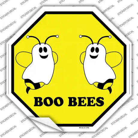 Boo Bees Novelty Octagon Sticker Decal Small