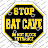 Stop Bat Cave Novelty Octagon Sticker Decal Small