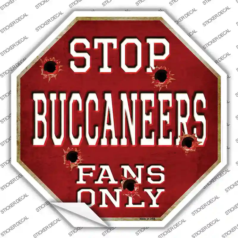 Buccaneers Fans Only Novelty Octagon Sticker Decal Small
