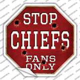 Chiefs Fans Only Novelty Octagon Sticker Decal Small