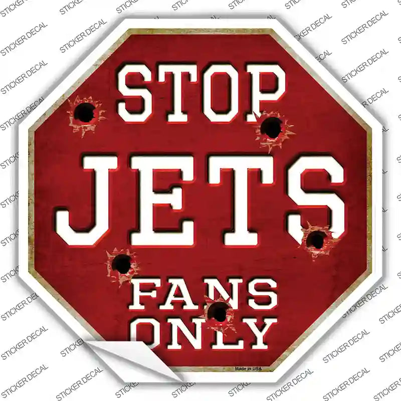 Jets Fans Only Novelty Octagon Sticker Decal Small
