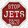 Jets Fans Only Novelty Octagon Sticker Decal Small