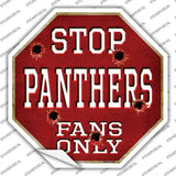 Panthers Fans Only Novelty Octagon Sticker Decal Small