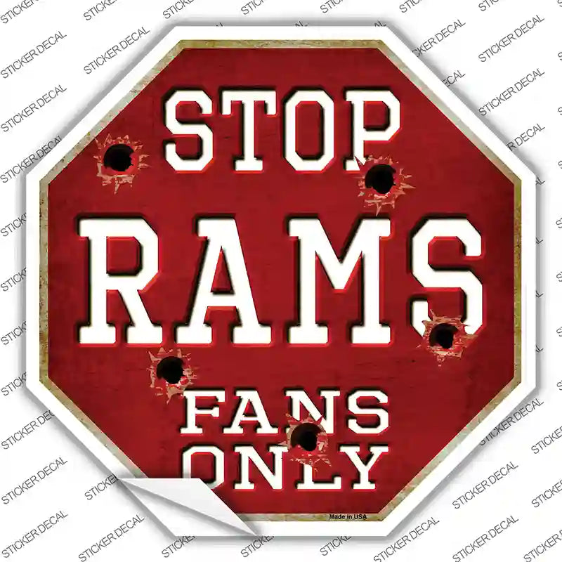 Rams Fans Only Novelty Octagon Sticker Decal Small