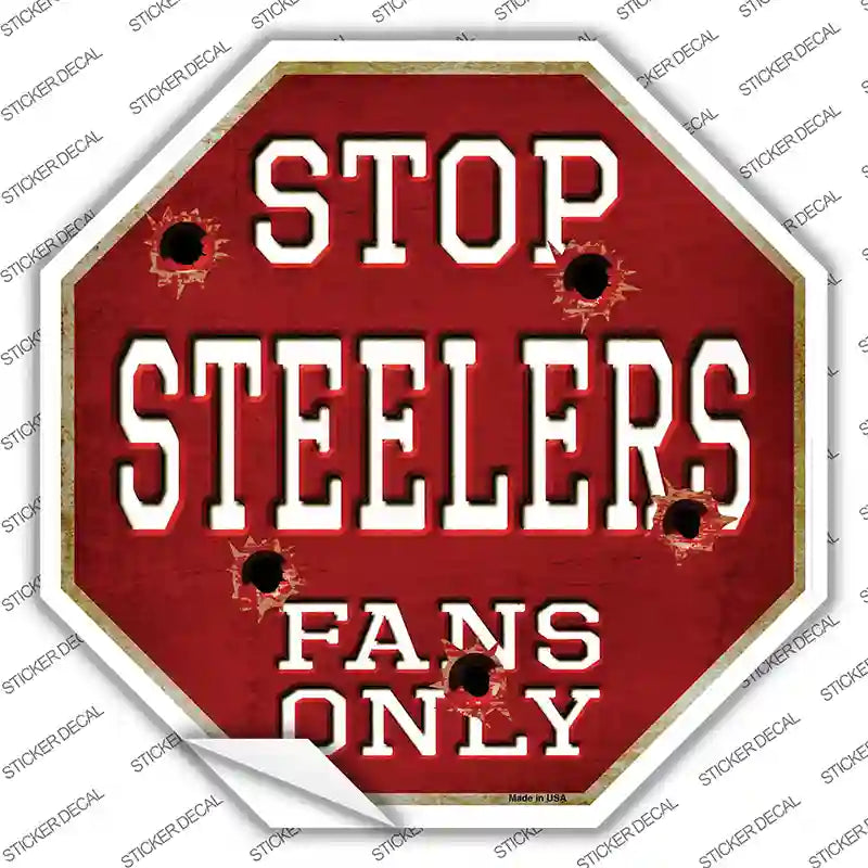 Steelers Fans Only Novelty Octagon Sticker Decal Small