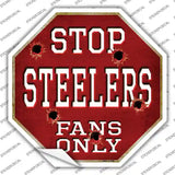 Steelers Fans Only Novelty Octagon Sticker Decal Small