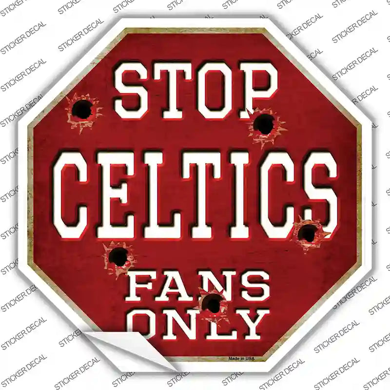 Celtics Fans Only Novelty Octagon Sticker Decal Small