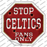 Celtics Fans Only Novelty Octagon Sticker Decal Small