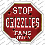Grizzlies Fans Only Novelty Octagon Sticker Decal Small