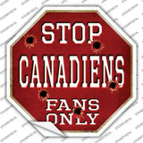 Canadiens Fans Only Novelty Octagon Sticker Decal Small