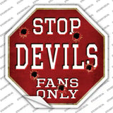 Devils Fans Only Novelty Octagon Sticker Decal Small
