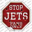 Jets Fans Only Hockey Novelty Octagon Sticker Decal Small
