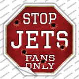 Jets Fans Only Hockey Novelty Octagon Sticker Decal Small