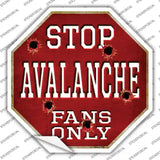 Avalanche Fans Only Novelty Octagon Sticker Decal Small